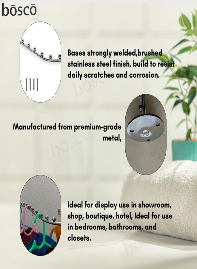 BOSCO Beads Stainless Steel Heavy Duty Wall Mount Hook - 5 Ball Pin Dots Wall Drope Hanger with Hardware Fittings - Rustproof Multipurpose Organizer Rack for Home, Shop & Hotel - Pack of 2 (Steel) - Image 4